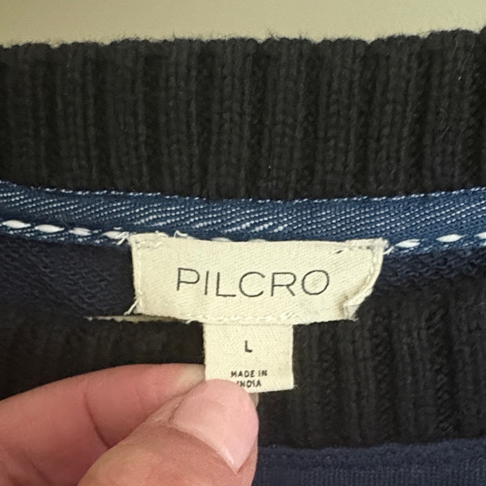 Pilcro Navy and Black Patterned Sweater - Picture 2 of 3